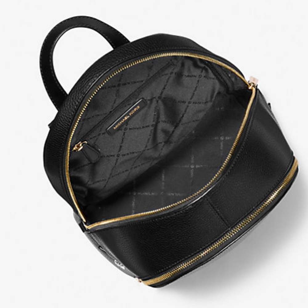 Michael Kors Rhea Medium Pebbled Leather Backpack
Black 
NWT - Picture 2 of 16